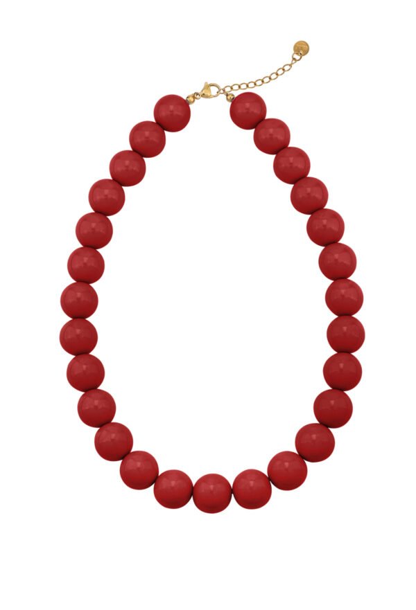 Grote kralen ketting - bordeaux