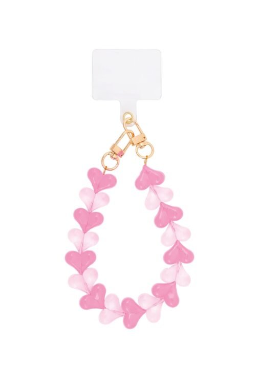 Roze hartrij telefoonsnoer