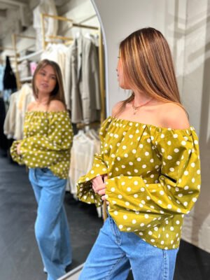Avocado off shoulder blouse lange mouwen Dolly