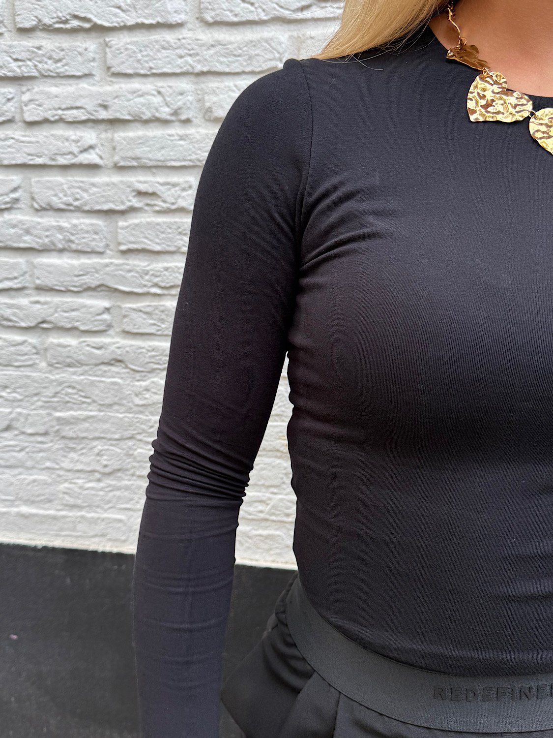 Basic top lange mouw Zia - zwart