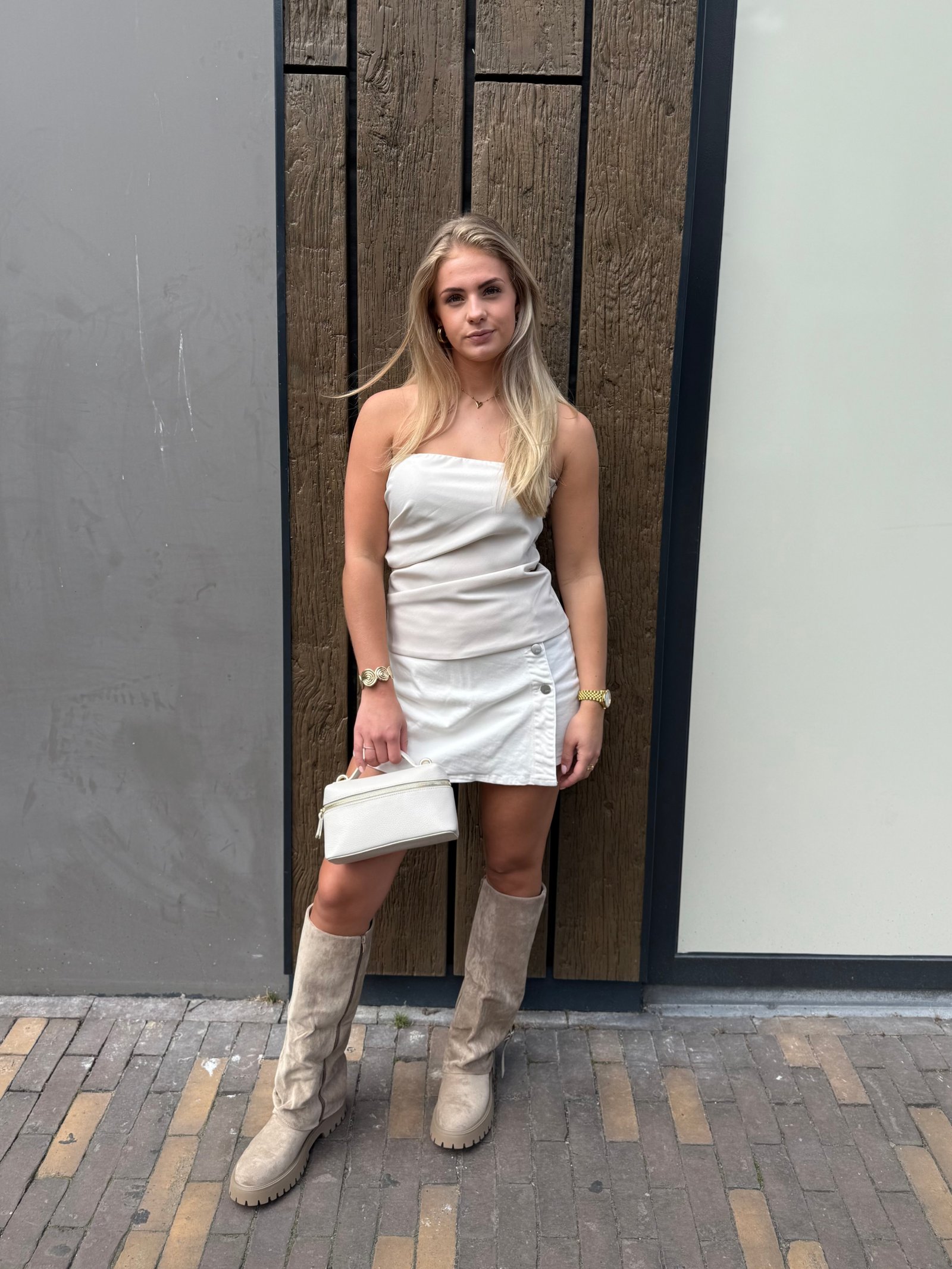 Beige bandeau top Evy