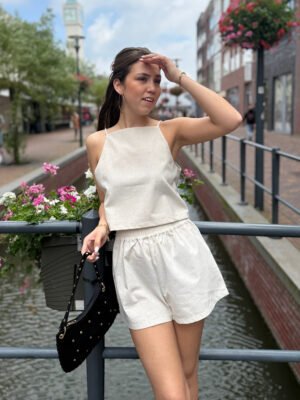 Beige linnen Nox top