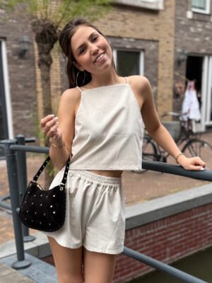 Beige linnen Nox top