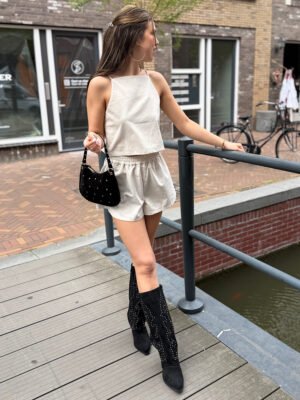 Beige linnen short Nox
