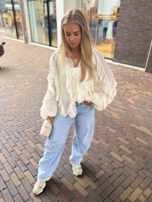 Blauwe balloon fit jeans 3717