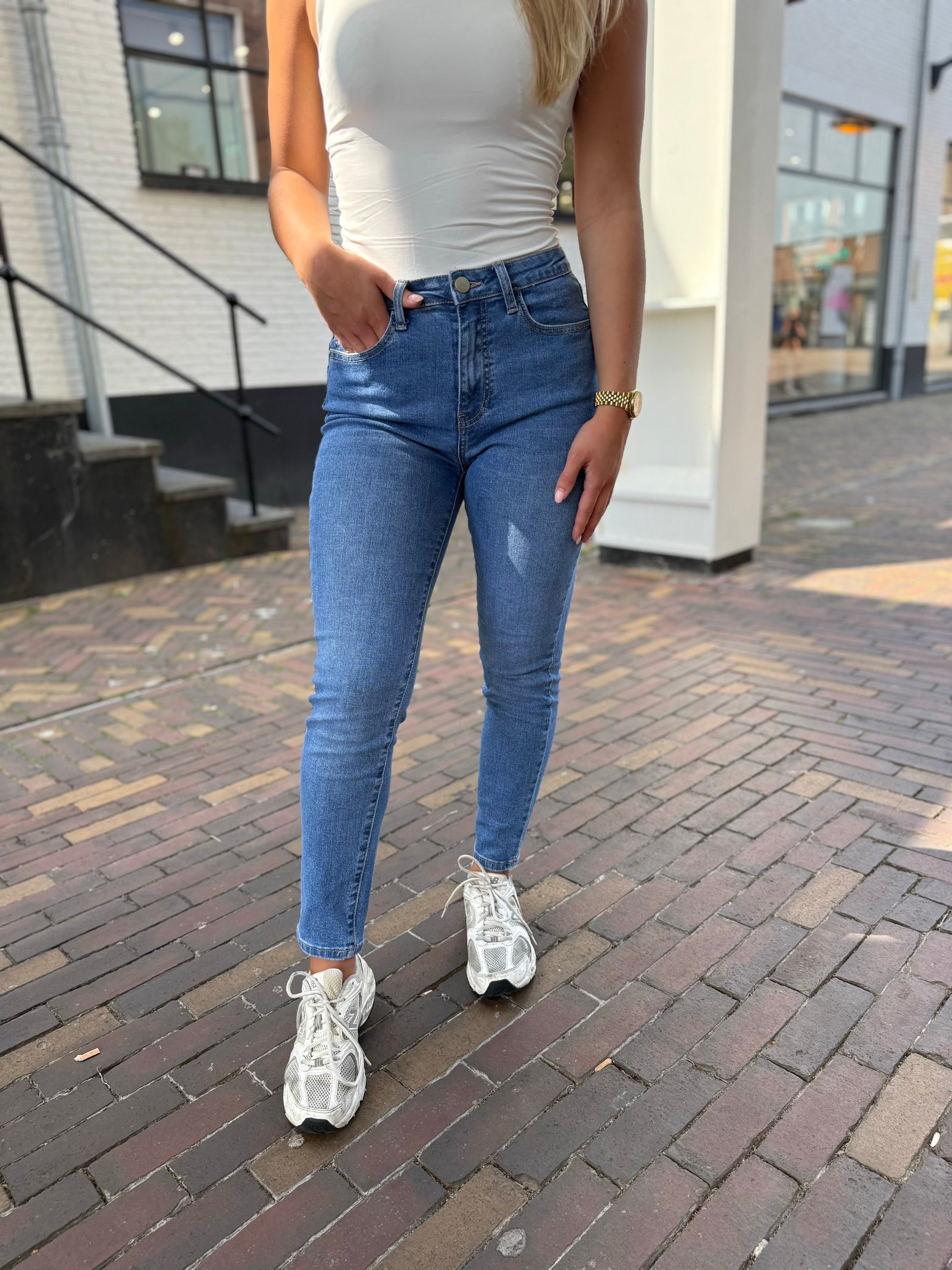 Blauwe skinny jeans 3277-2