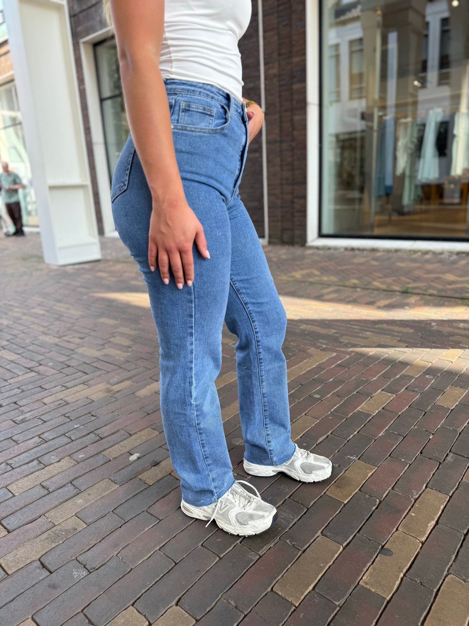 Blauwe straight leg jeans 2712