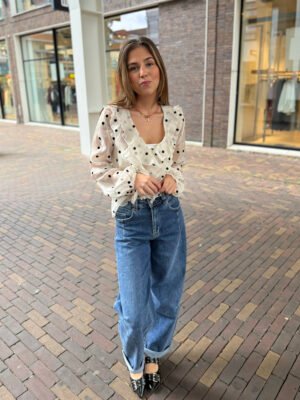 Donkerblauwe balloon fit jeans 373-1