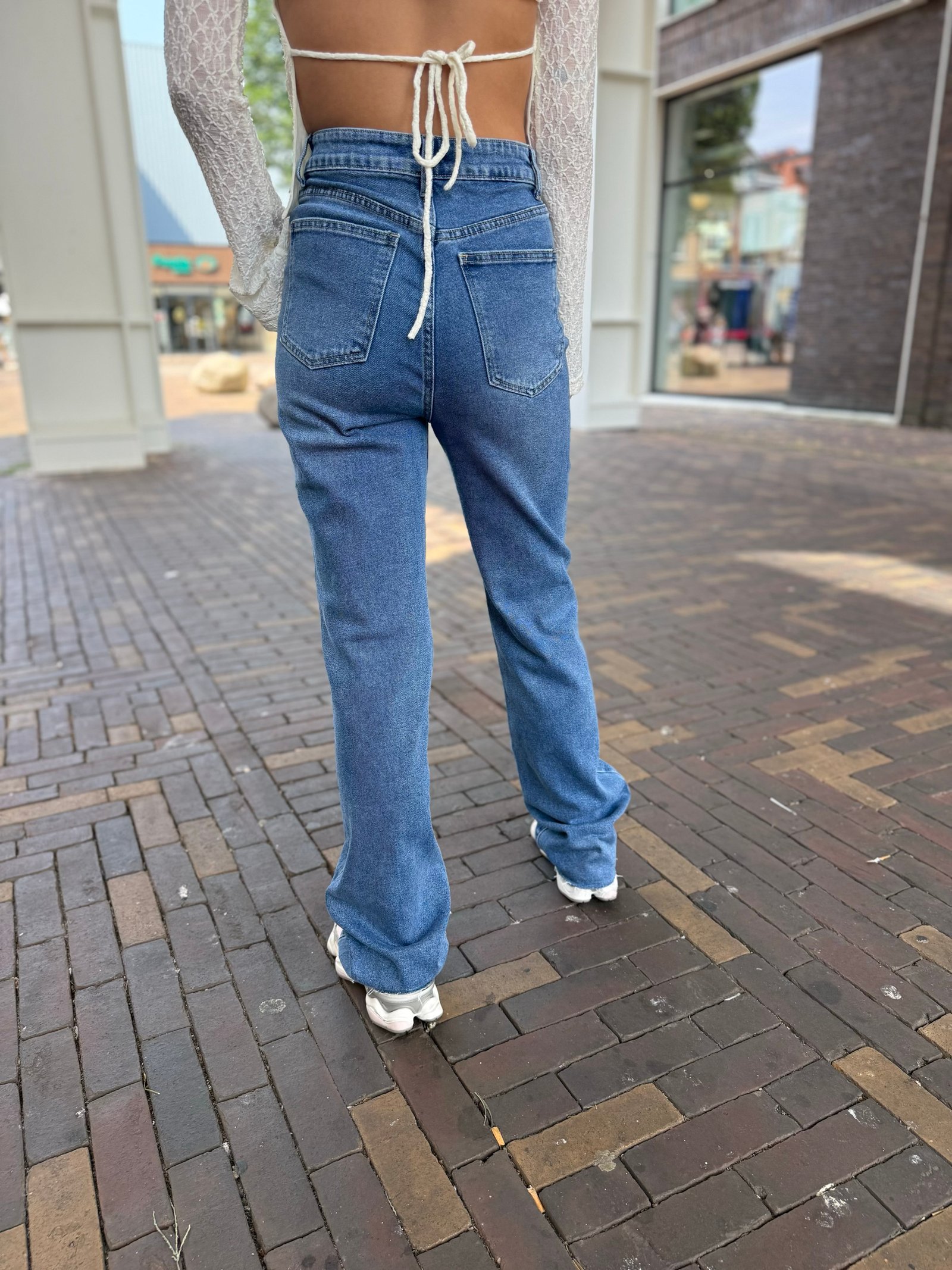 Donkerblauwe extra tall wide leg jeans 2623