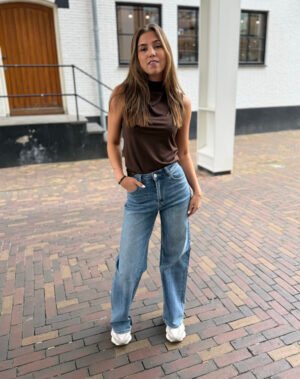 Donkerblauwe full length dad fit 265-43