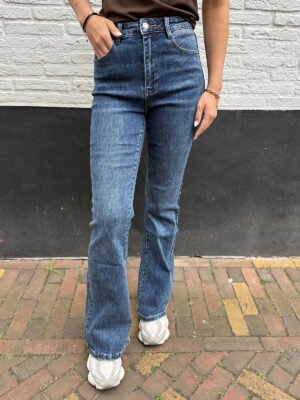 Donkerblauwe skinny flared 141-14