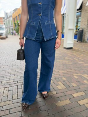 Donkerblauwe wide leg jeans 3203