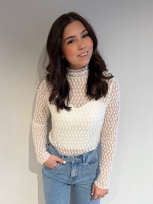 Ecru kanten top Lucy