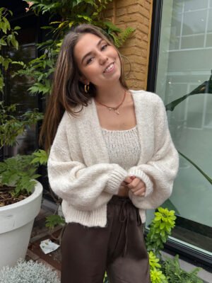 Ecru knit top en vest Ziza