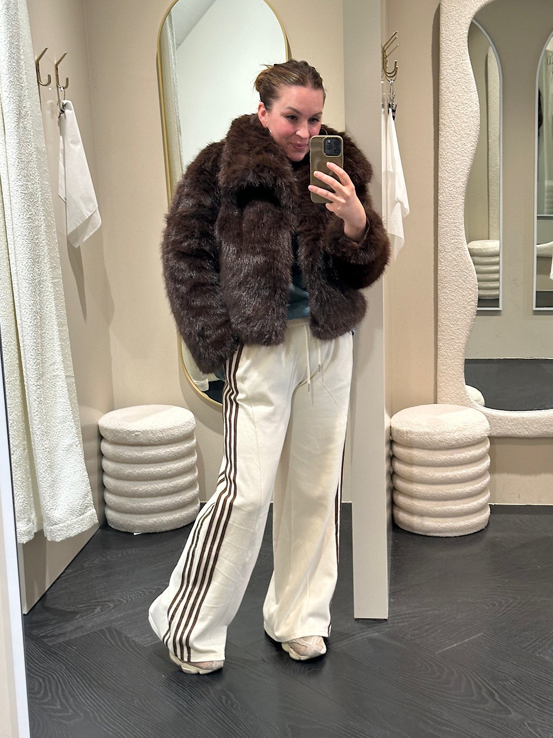 Faux fur jas Lily - bruin