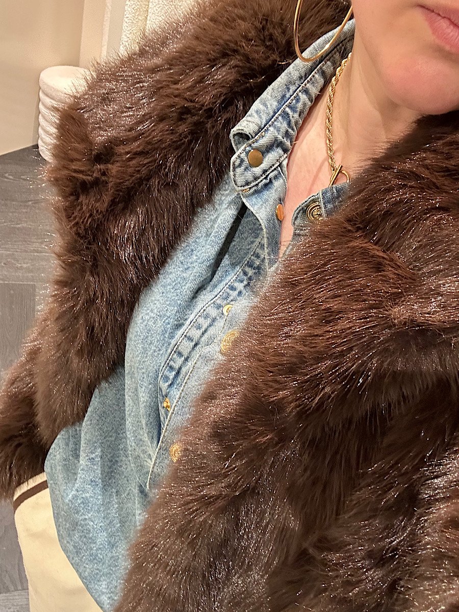 Faux fur jas Lily - bruin