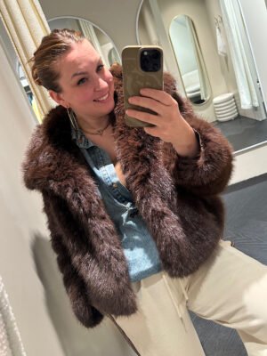 Faux fur jas Lily - bruin