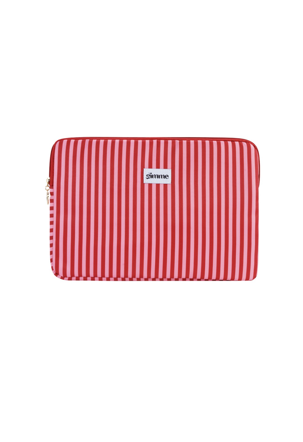 Fijn gestreepte laptophoes - rood/ roze