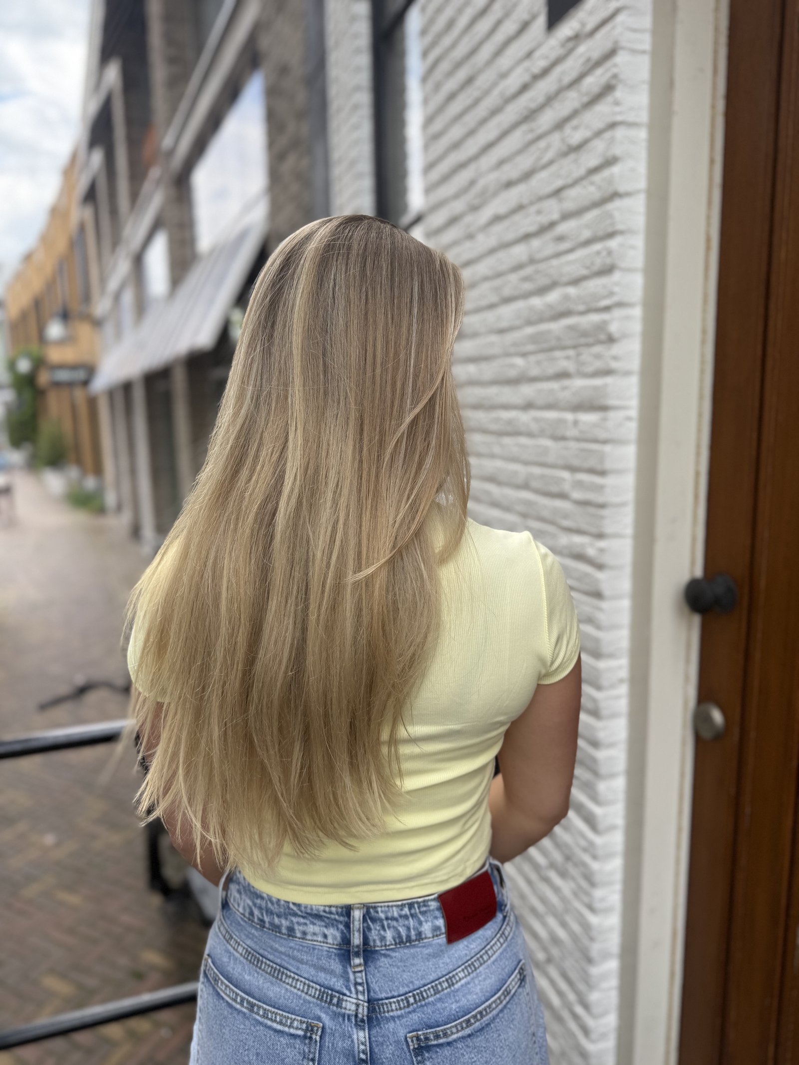 Geel cropped shirt Deborah