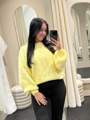 Gele gebreide trui LUMI