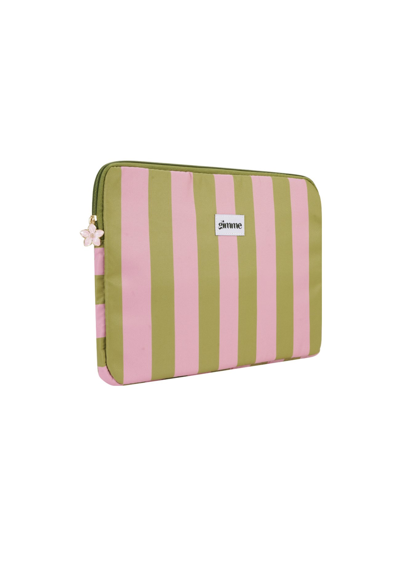 Gestreepte laptophoes - groen/ roze