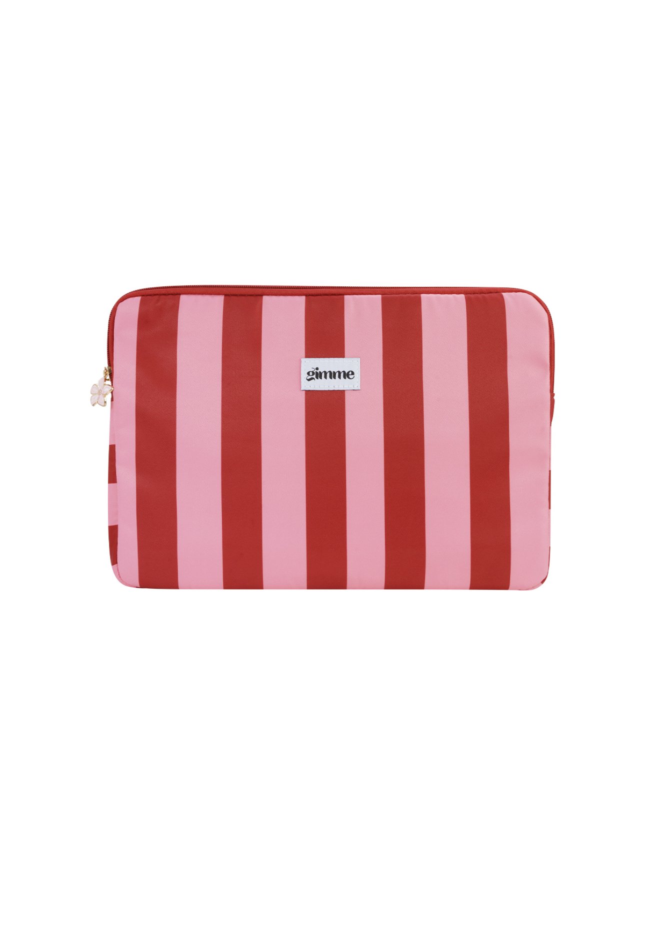 Gestreepte laptophoes - roze/ rood