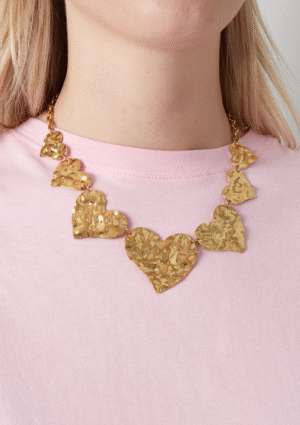 Grote harten ketting - goud