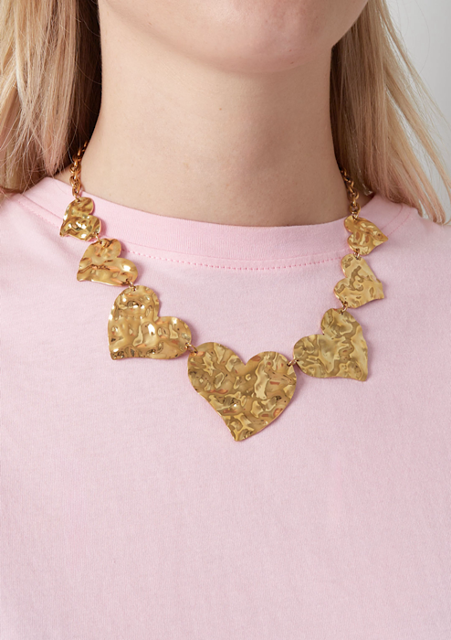 Grote harten ketting - goud