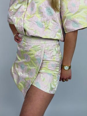 Lime skort met bloemenprint Luna