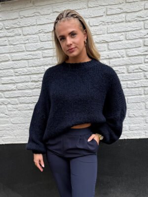 Navy gebreide trui LUMI