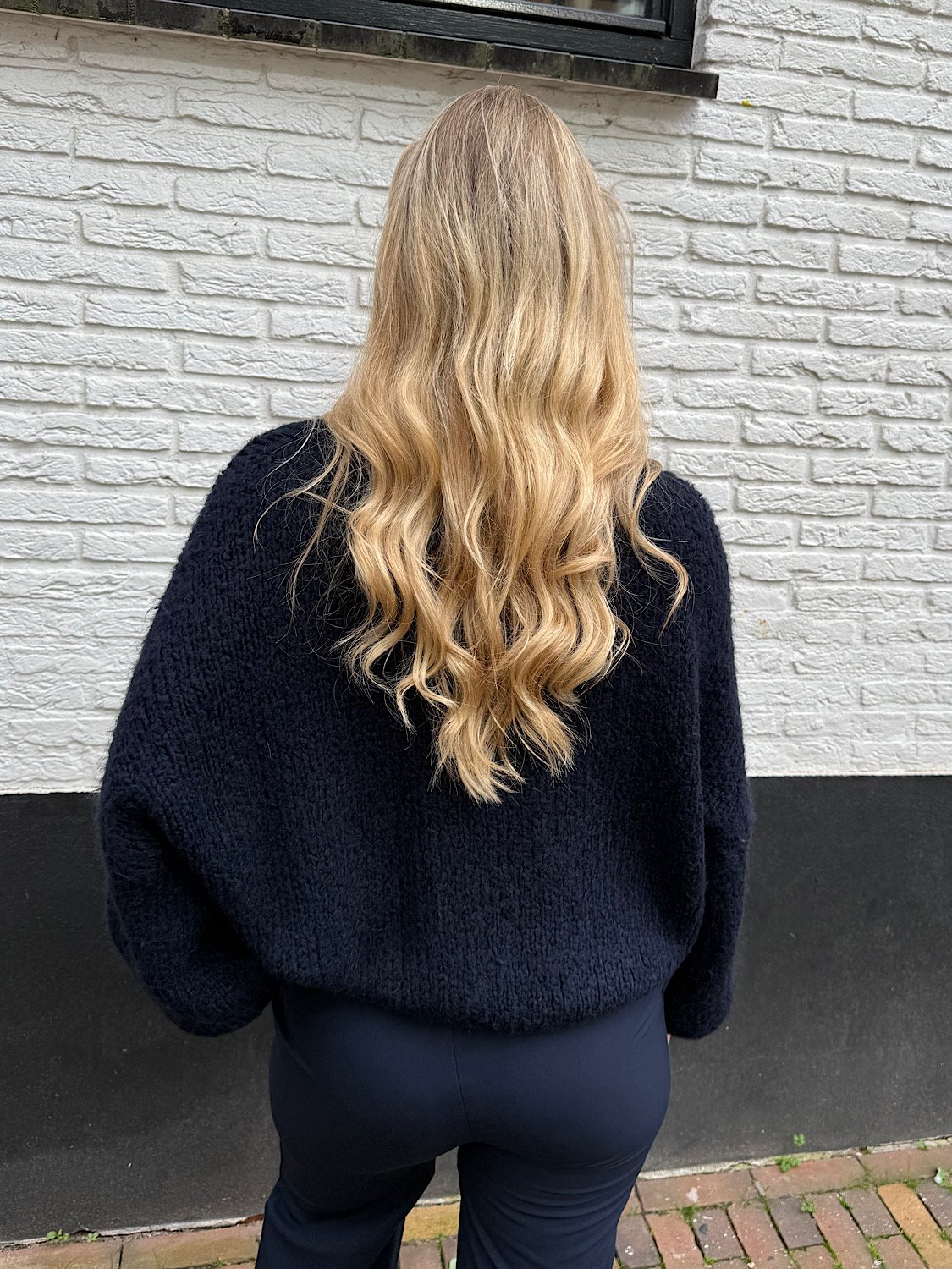 Navy gebreide trui LUMI