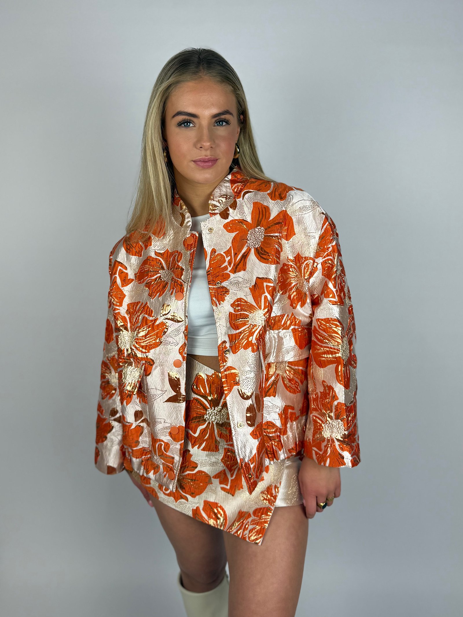 Oranje jacquard jack Norie