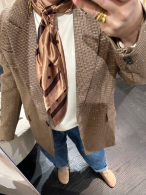 Polkadot sjaaltje - camel