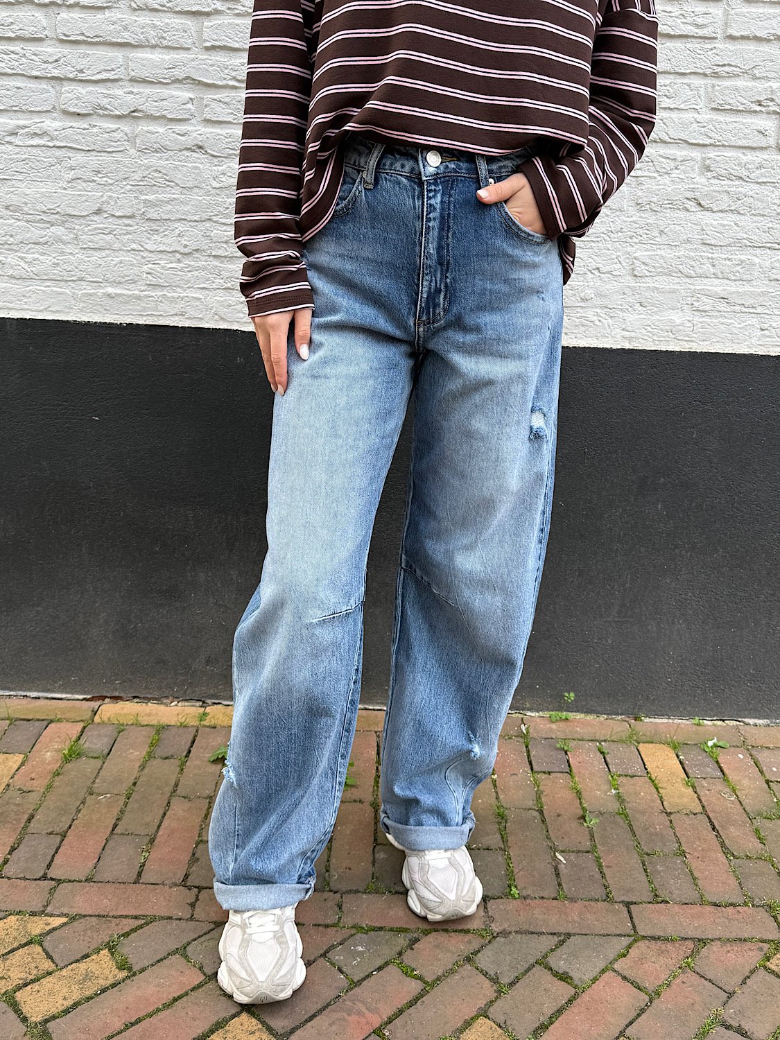 QH - Donkerblauwe ballon fit jeans 3837