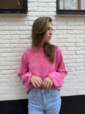 Roze trui met open rug Kéana