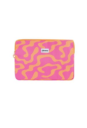 Trend patroon laptophoes - fuchsia