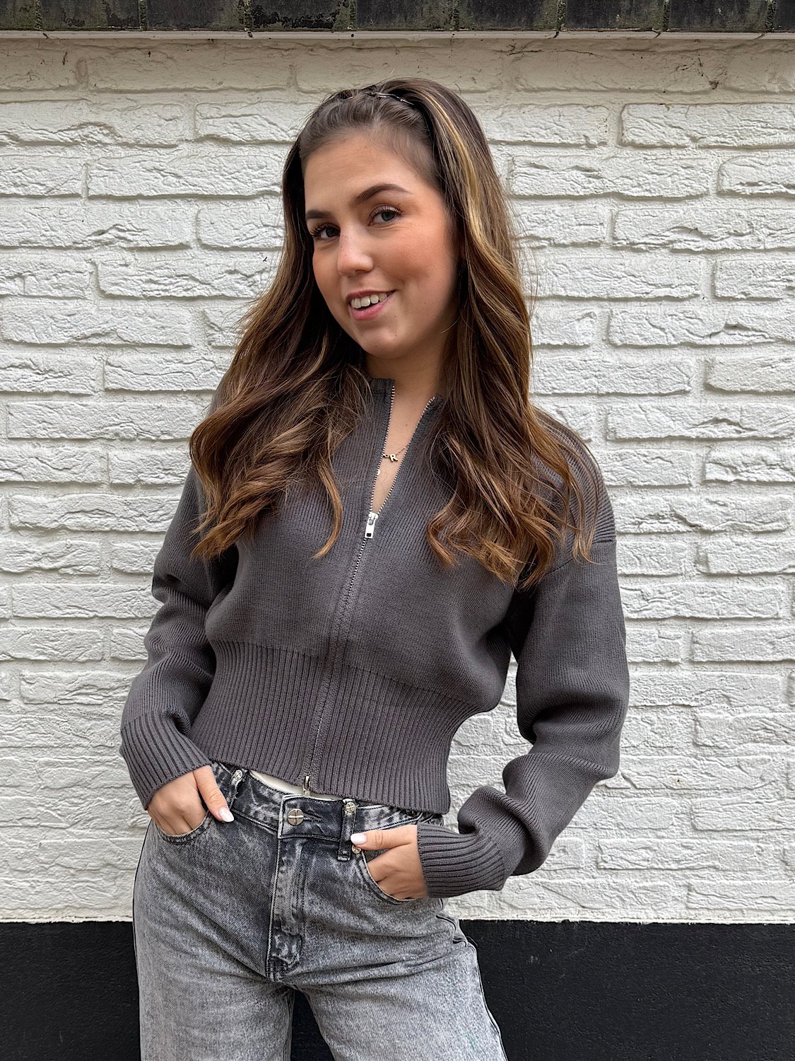 Vest met rits Aspen - antraciet