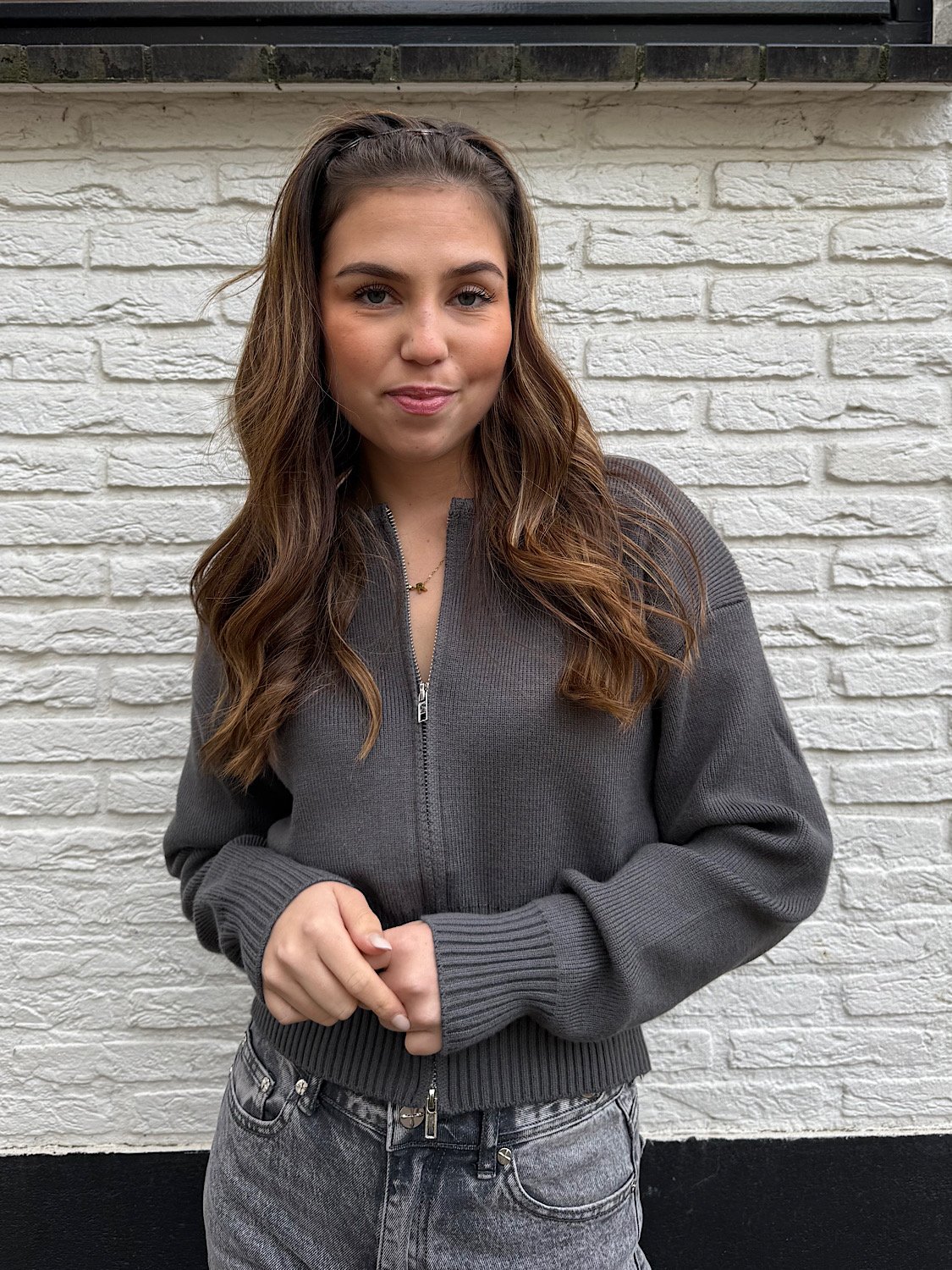 Vest met rits Aspen - antraciet