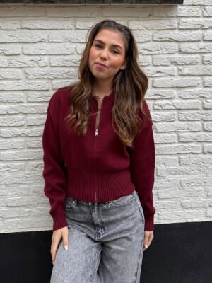 Vest met rits Aspen - bordeaux