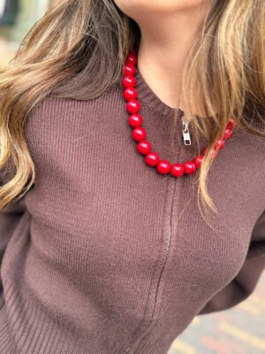 Vest met rits Aspen - bruin