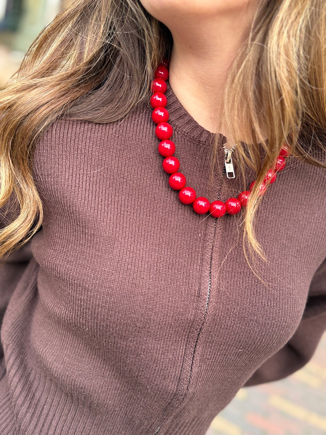 Vest met rits Aspen - bruin