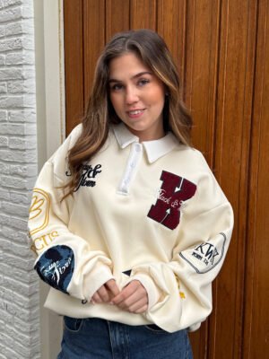 Vintage Varsity Sweater - Ecru