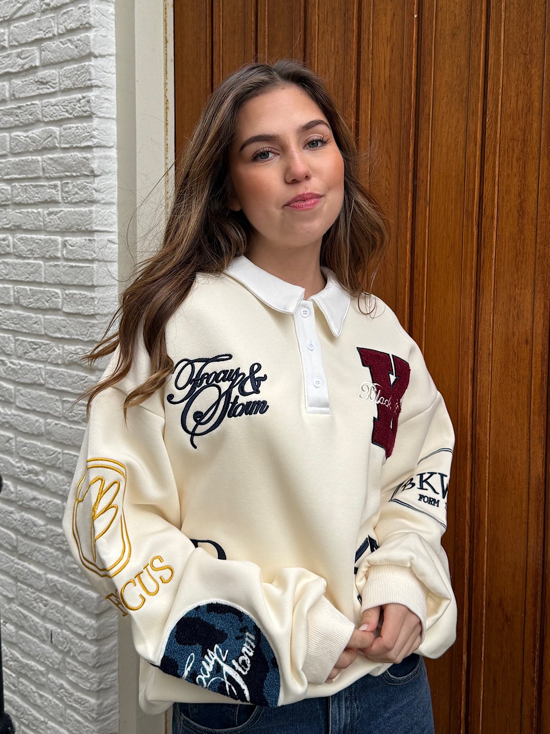 Vintage Varsity Sweater - Ecru