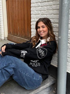 Vintage Varsity Sweater - Zwart