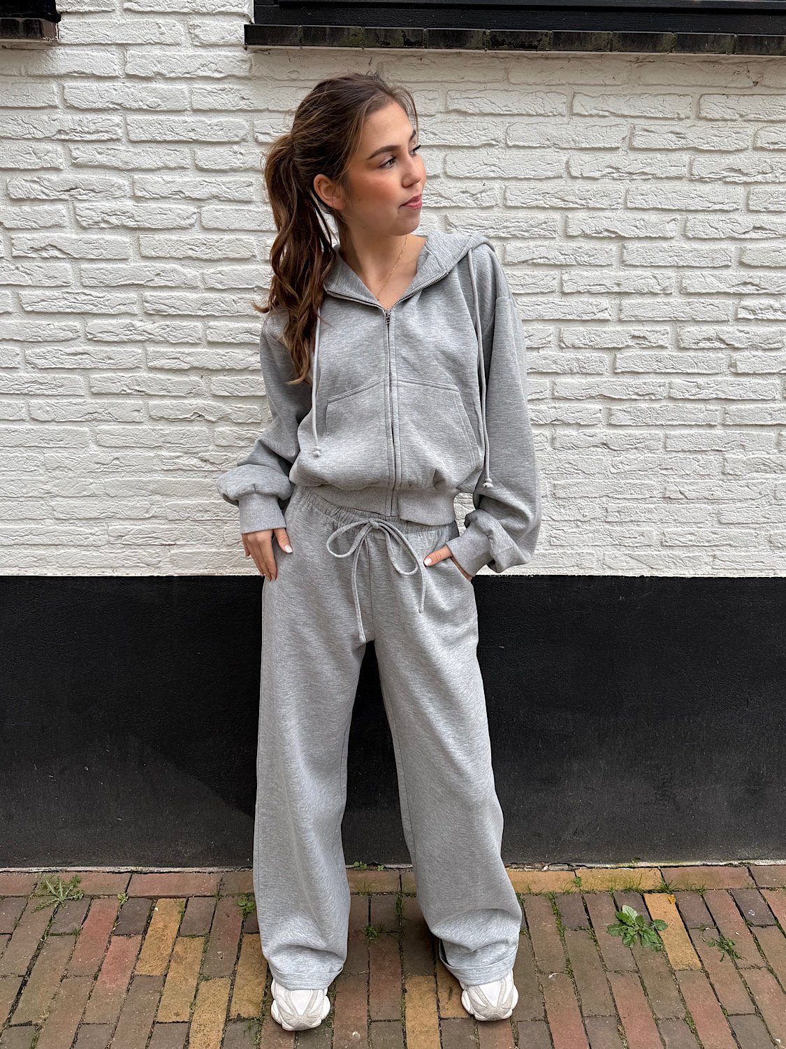 Wide leg jogger Noa - Grijs