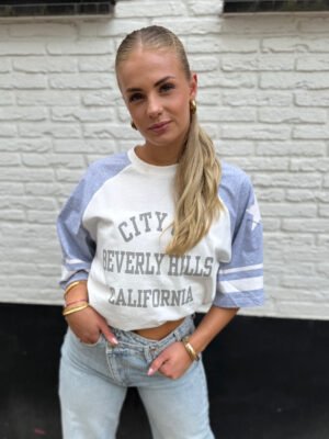 Wit/ grijs t-shirt Beverly Hills