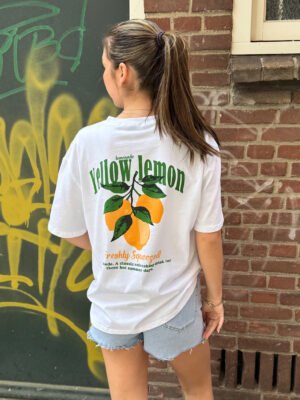Wit t-shirt yellow lemon
