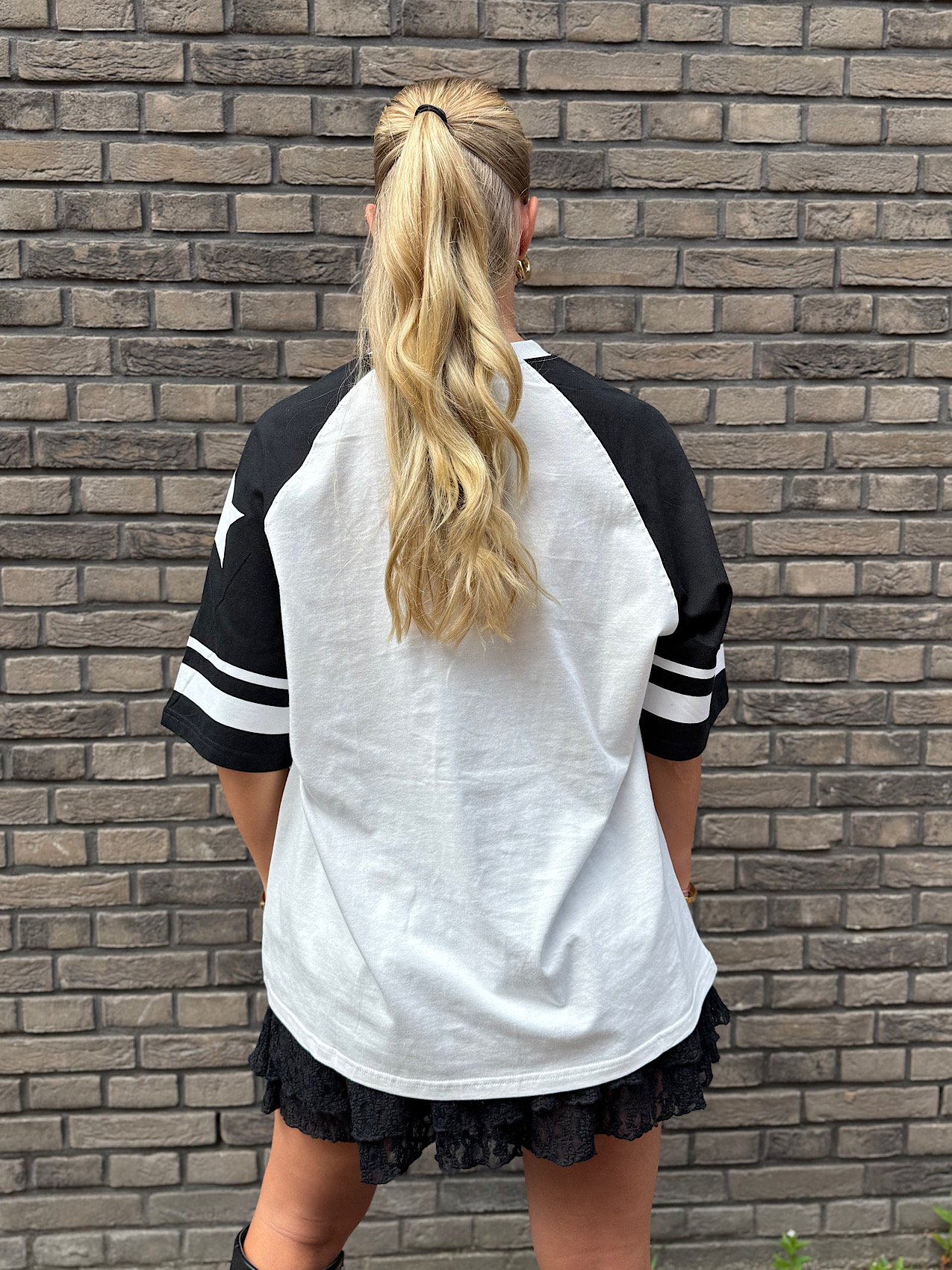 Wit/ zwart t-shirt Beverly Hills