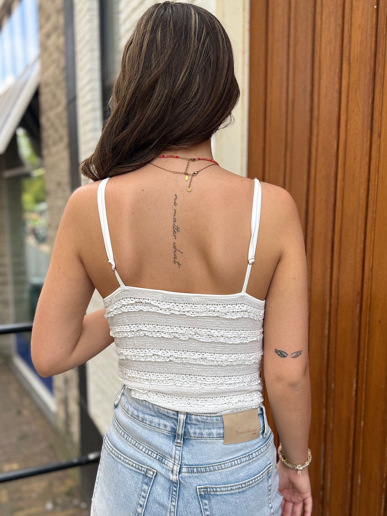 Witte body wavy patroon