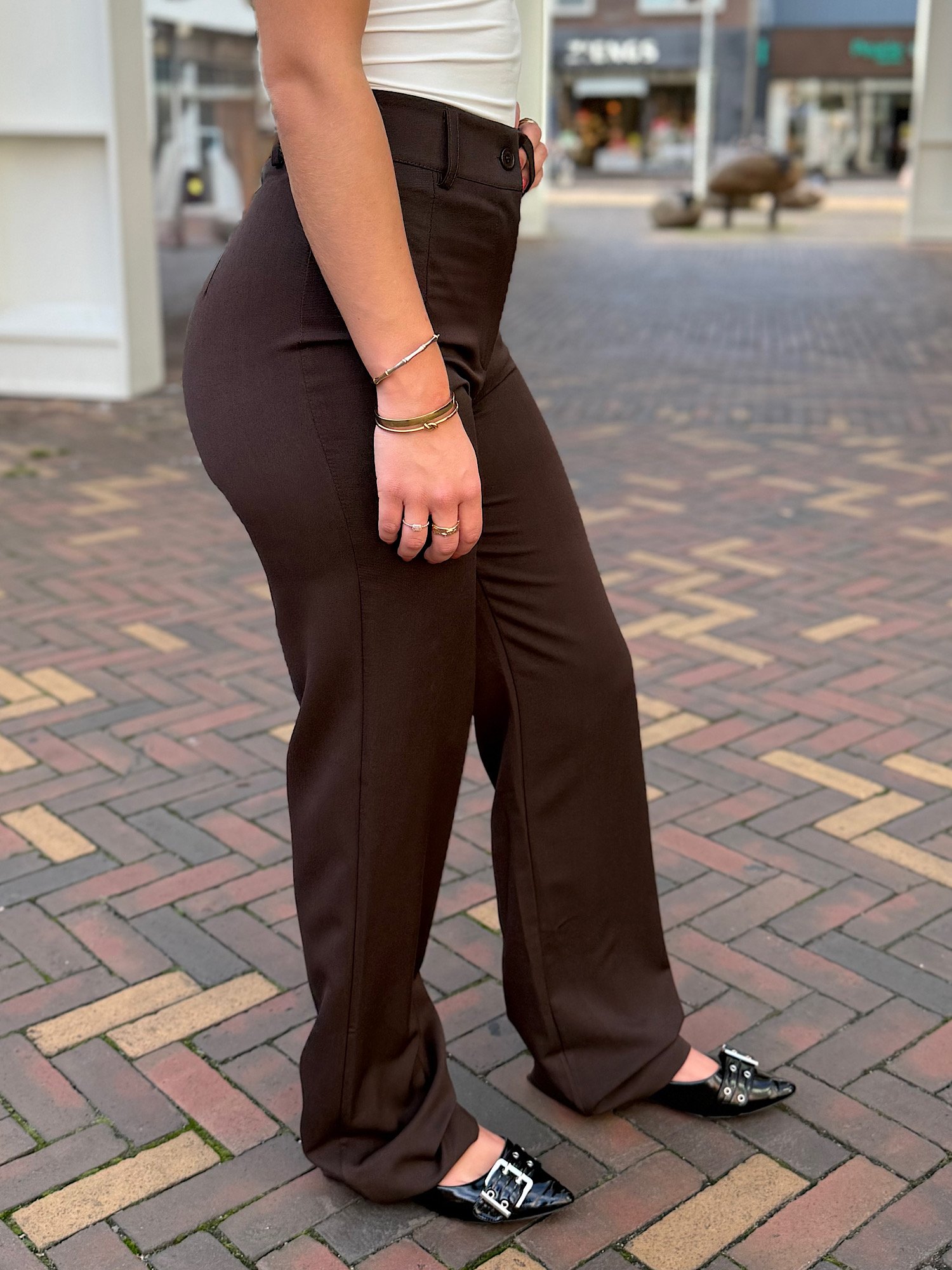 ZM - Bruine highwaist pantalon Zayna